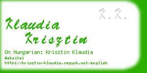 klaudia krisztin business card